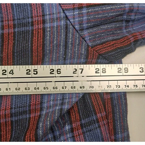 Vtg Northwest Territory Men's 3X Acrylic Button Up Shirt Blue Red Korea - Picture 5 of 7